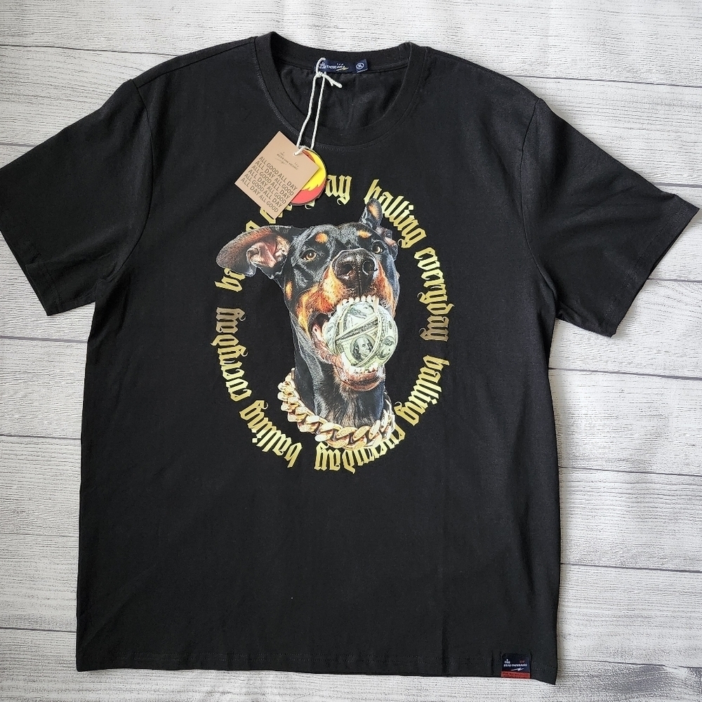 Men's Doberman Money Ball Graphic T-Shirt Size XL - Picture 2 of 8